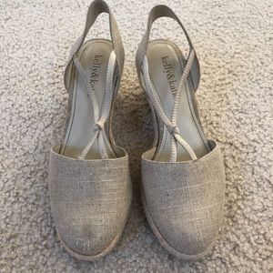 Tan wedges with gold reflects